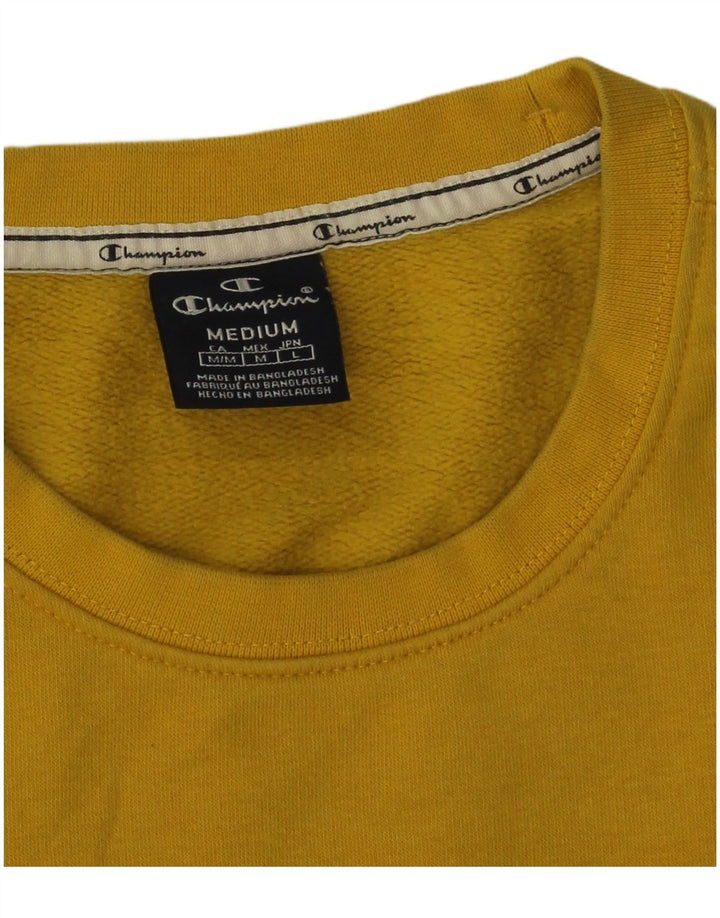 Champion masculino gráfico moletom jumper médio algodão amarelo