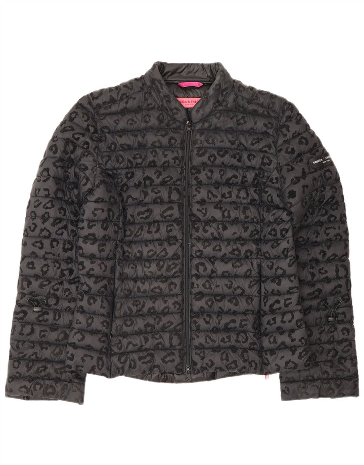 Jaqueta acolchoada feminina FRIEDA & FREDDIES EU 40 cinza médio estampa animal