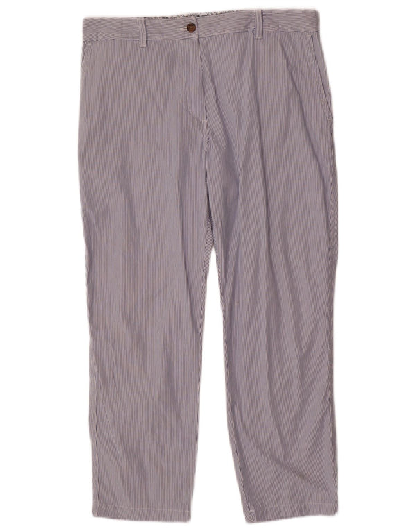 Calça chino feminina Marks & Spencer Reino Unido 14 grande W34 L26 risca de giz azul