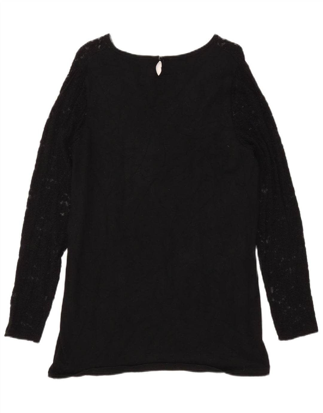 Suéter feminino Marks & Spencer com gola redonda Reino Unido 12 médio preto
