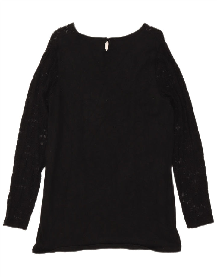 Suéter feminino Marks & Spencer com gola redonda Reino Unido 12 médio preto