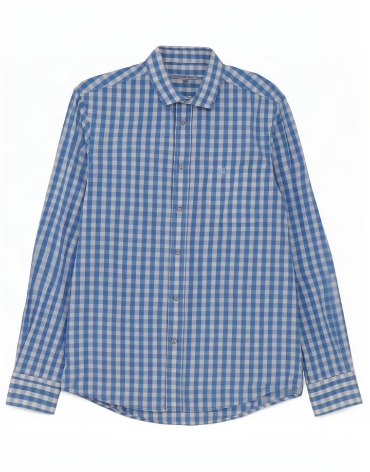 Camisa masculina Harmont & Blaine 2XL algodão guingão azul
