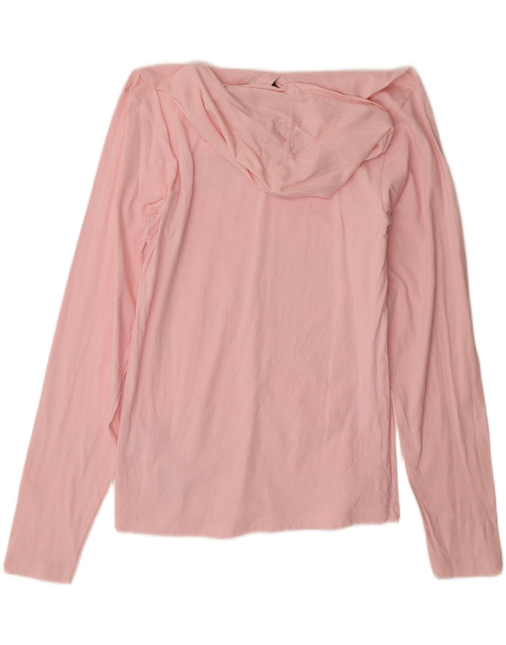 LEE Womens Hooded Graphic Top Long Sleeve UK 12 Medium Pink Cotton Vintage Lee and Second-Hand Lee from Messina Hembry 