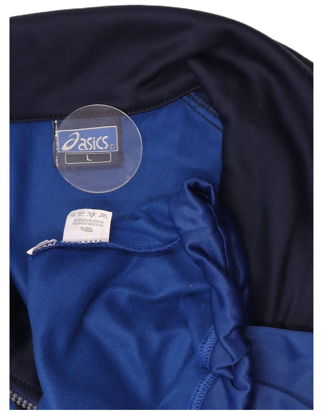 Asics Mens Graphic Tracksuit Top Jaqueta Grande Azul Colorblock Poliéster
