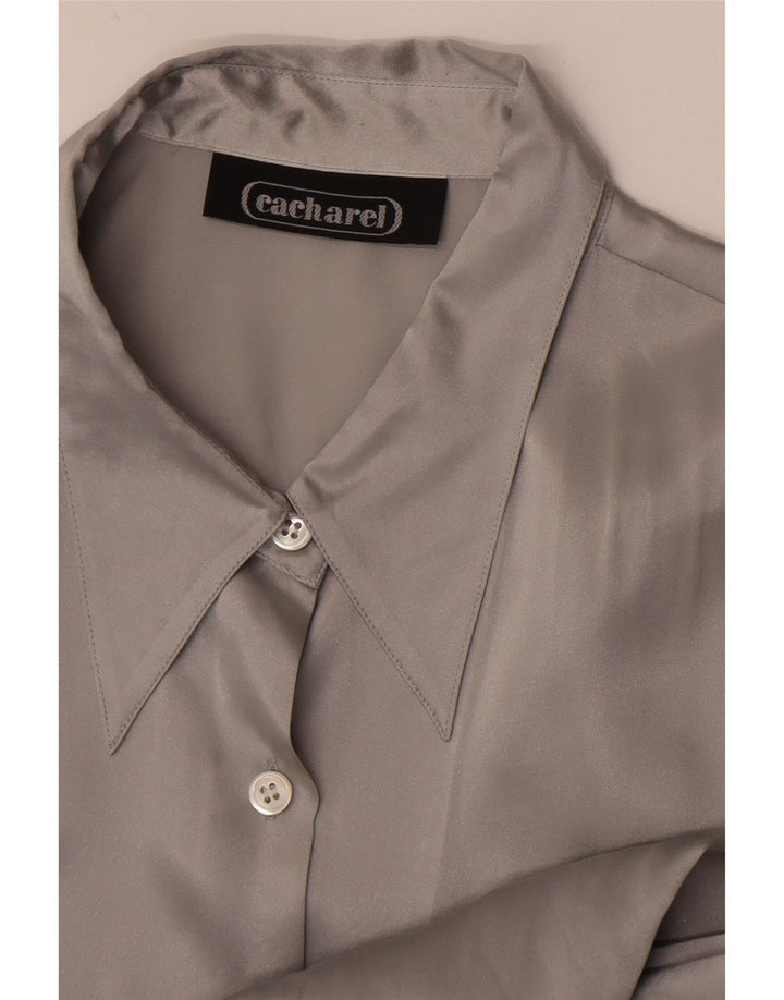 Blusa feminina Cacharel IT 42 seda cinza médio