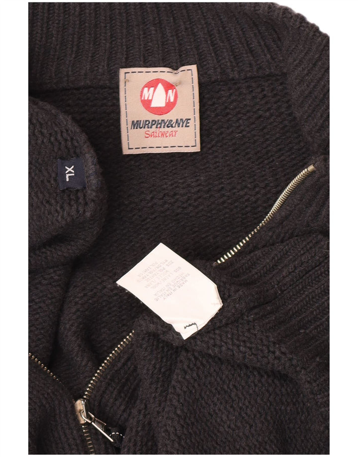 Suéter cardigã masculino Murphy & Nye XL lã cinza