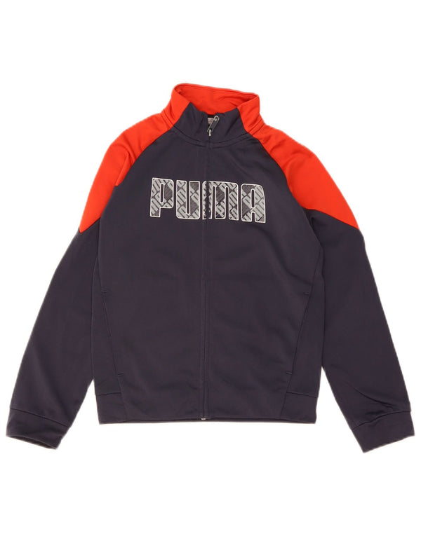 Jaqueta Puma Boys Graphic Tracksuit Top 9-10 Anos Azul Marinho Colorblock