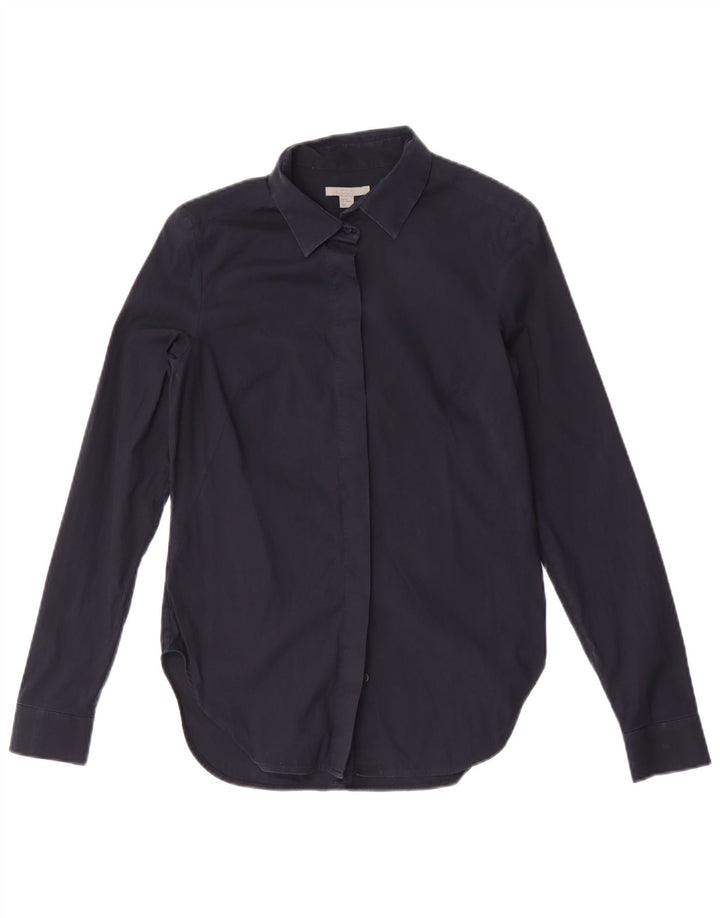 Camisa feminina Cos EU 34 XS azul marinho algodão