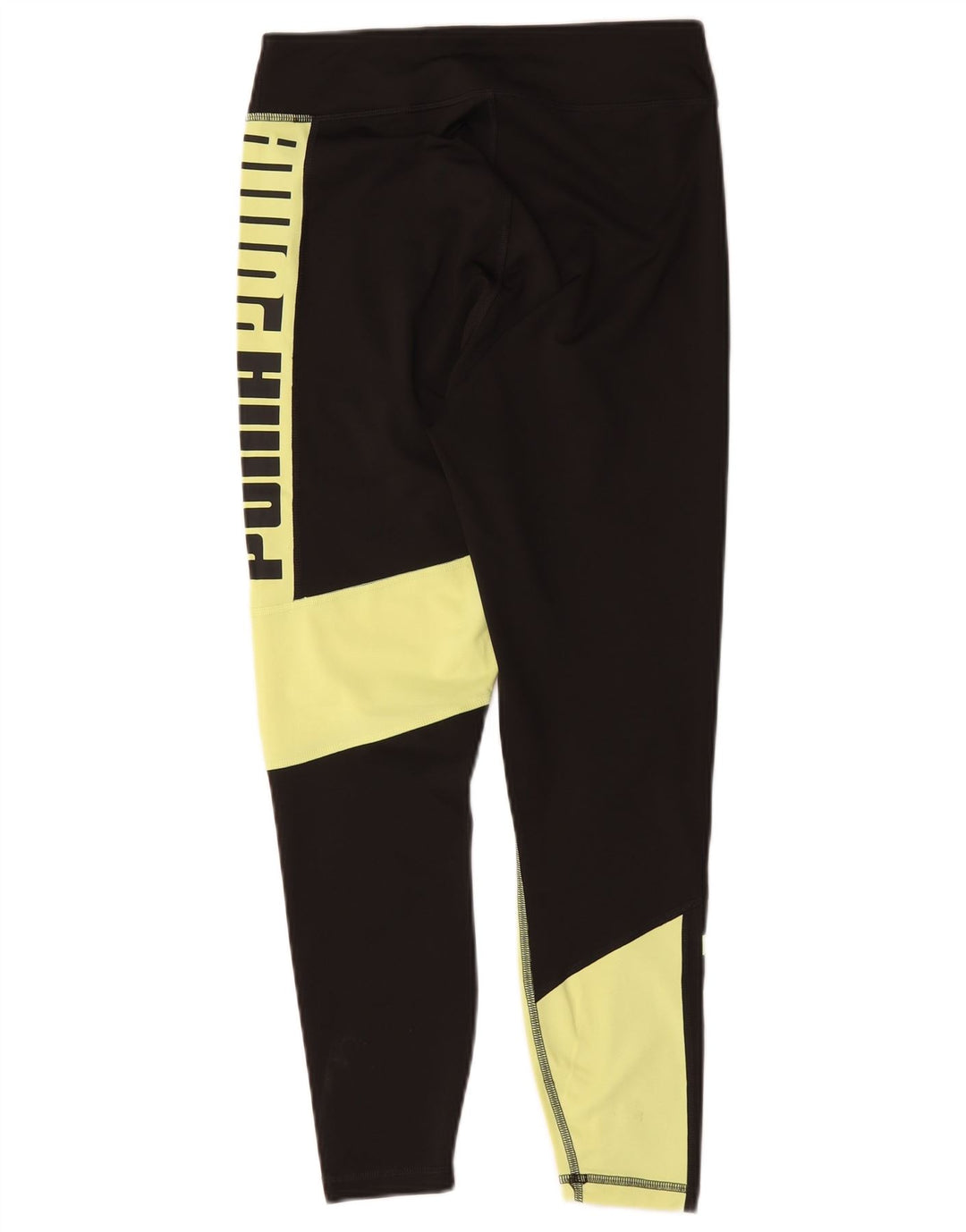 Puma Womens Graphic Leggings UK 12 Médio Preto Colourblock Nylon
