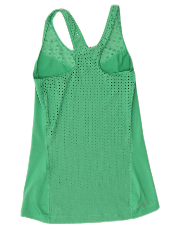Nike Womens Dri Fit Crop Vest Top UK 6 XS Verde Poliéster