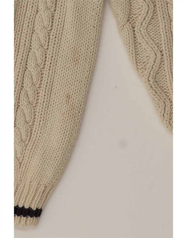 Suéter masculino Cotton Republic com decote em V, médio, algodão branco