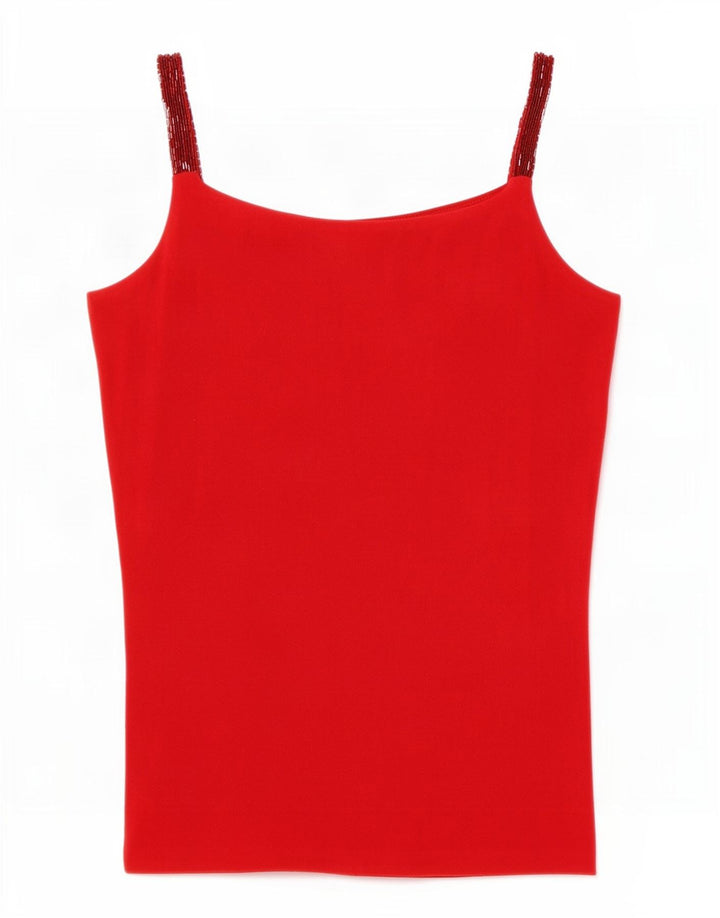 Luisa Spagnoli Cami feminino Top IT 44 acetato vermelho médio