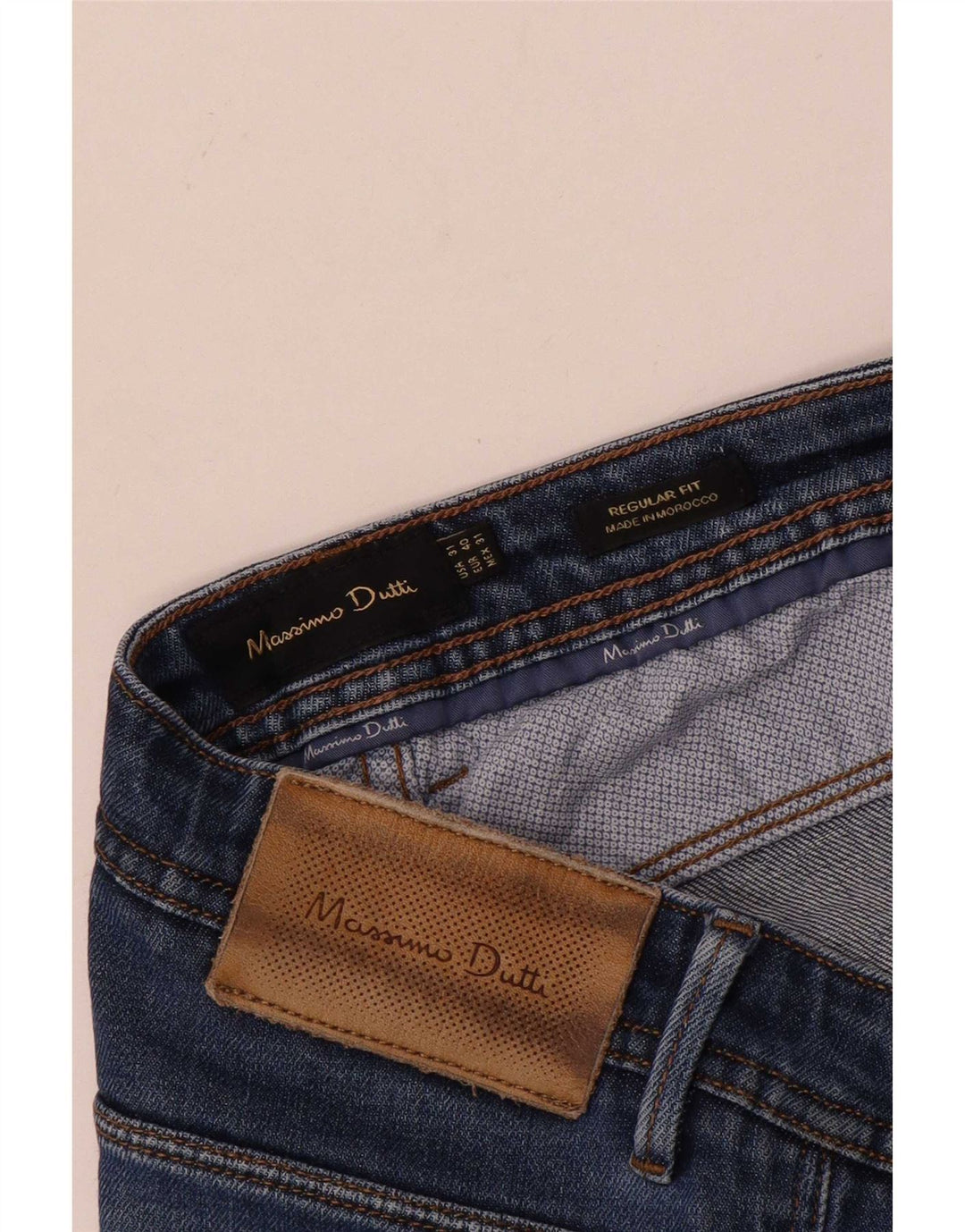 Jeans masculino Massimo Dutti Regular Fit Straight EU 40 Médio W31 L30 Azul
