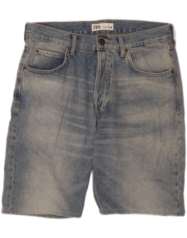 Shorts jeans feminino Zara EU 38 pequeno W28 algodão azul