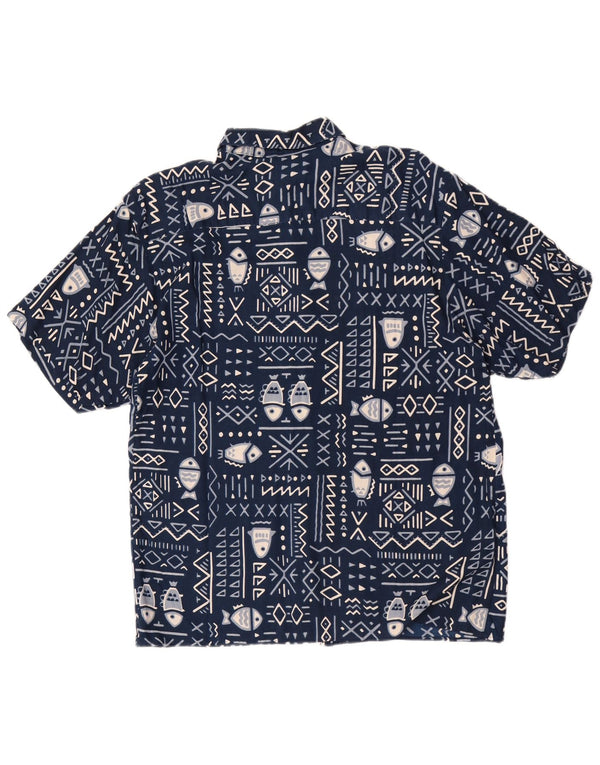 Camisa masculina de manga curta Forester grande rayon azul marinho