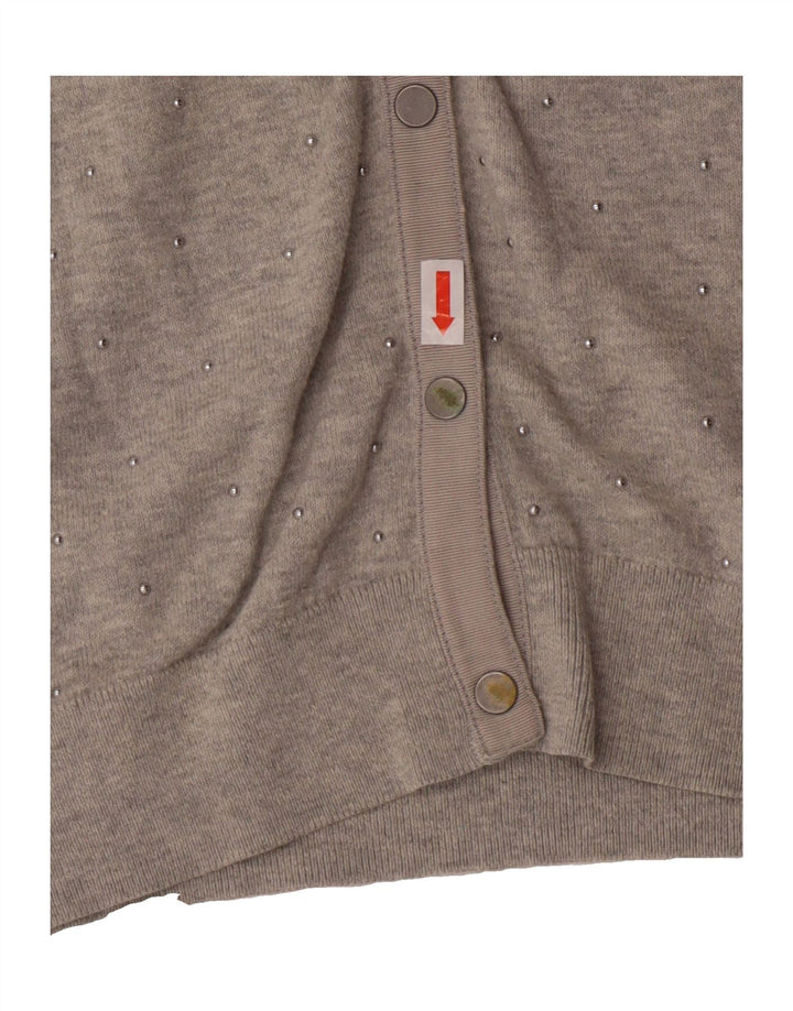 LAURA ASHLEY Womens Cardigan Sweater UK 18 XL  Grey Cotton Vintage Laura Ashley and Second-Hand Laura Ashley from Messina Hembry 