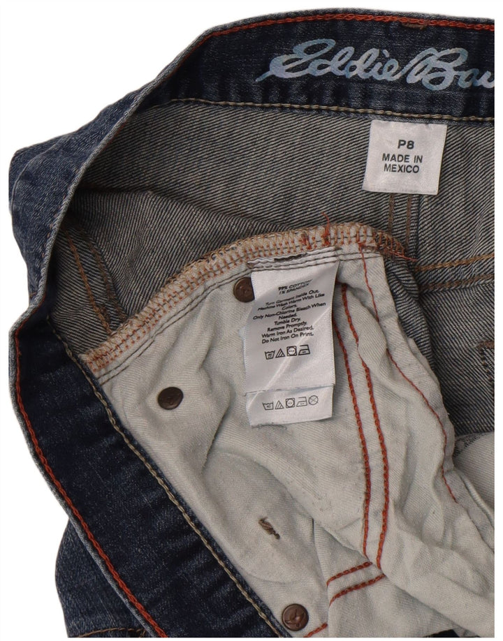 Eddie Bauer Calça jeans feminina Boyfriend Capri Slim EUA 8 médio W32 L20 azul