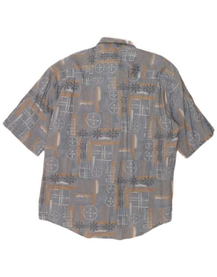 Camisa masculina de manga curta Henry Morell XL cinza geométrica
