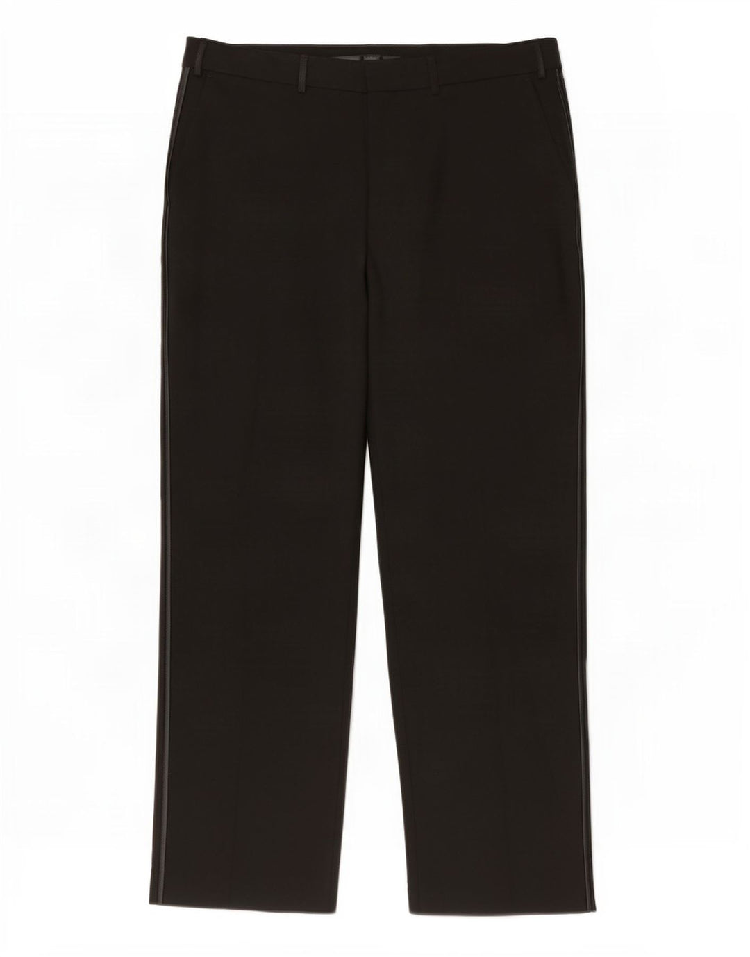 Calça masculina de terno reto Marks & Spencer W36 L31 poliéster preto