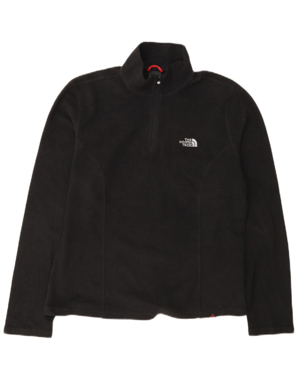 Suéter de lã feminino The North Face com zíper e gola UK 14 poliéster preto médio