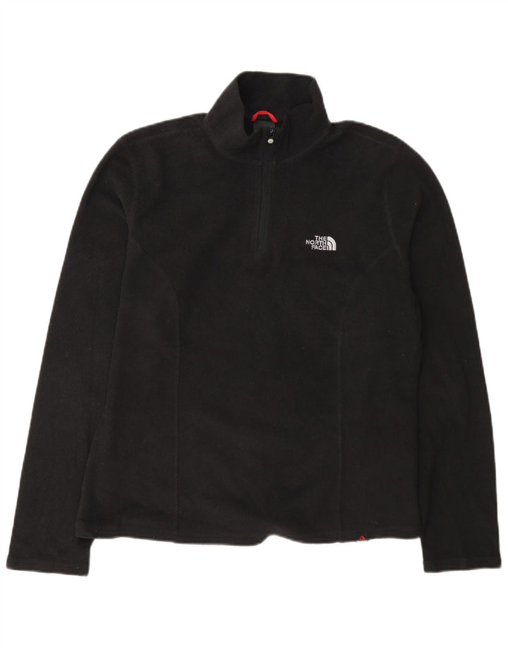 Suéter de lã feminino The North Face com zíper e gola UK 14 poliéster preto médio
