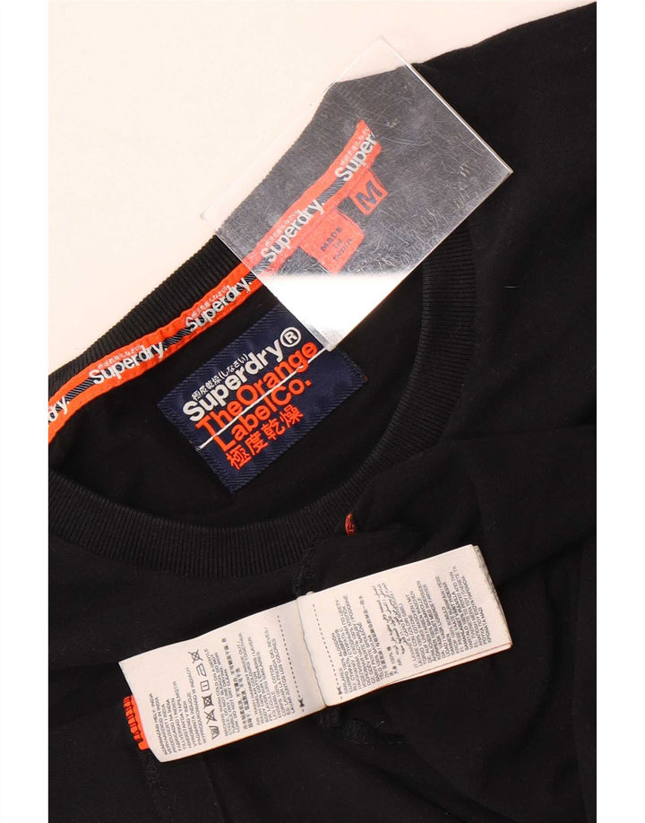 Camiseta masculina Superdry Top médio algodão preto