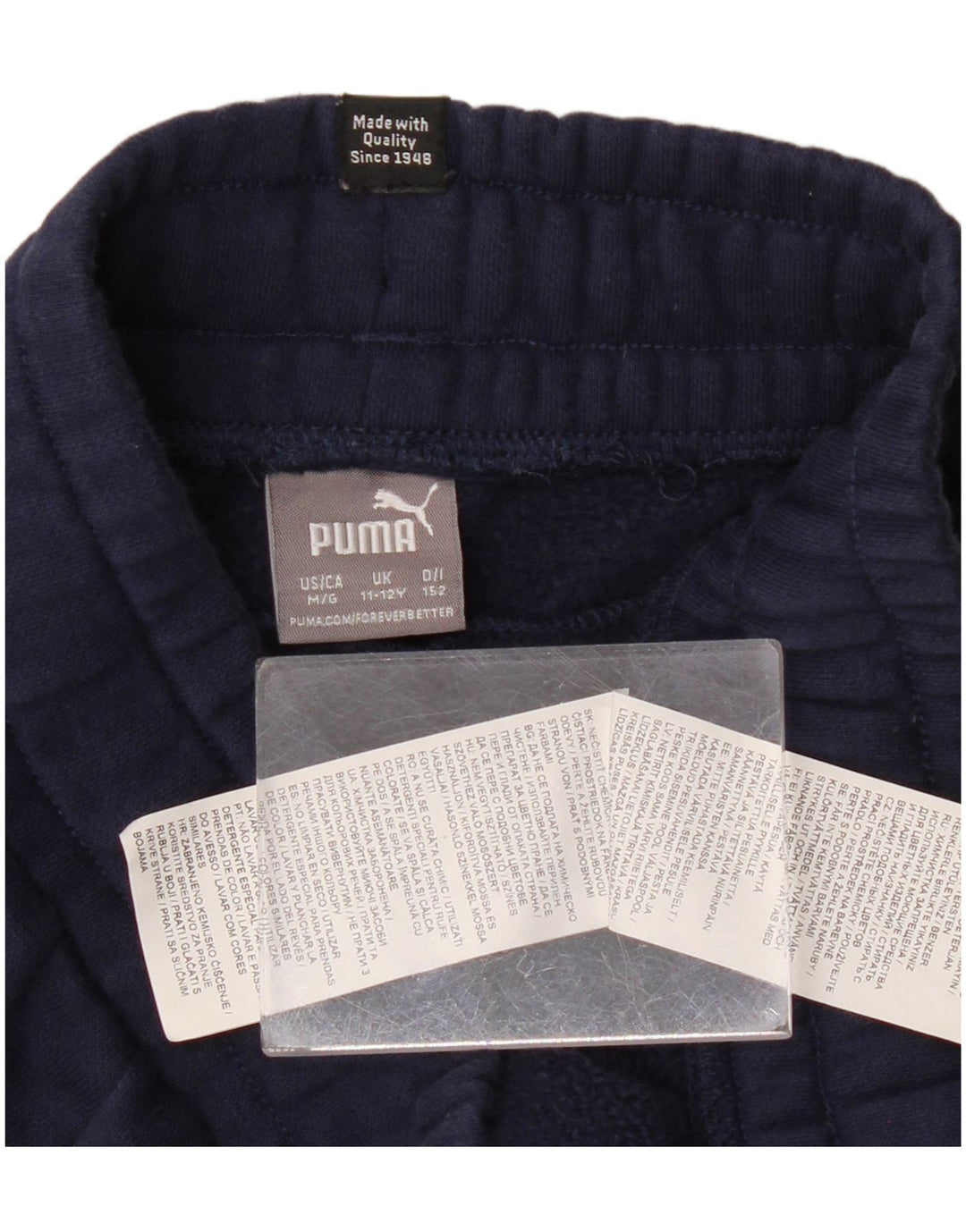 Calça de treino PUMA Meninos Joggers 11-12 Anos Azul Marinho Algodão