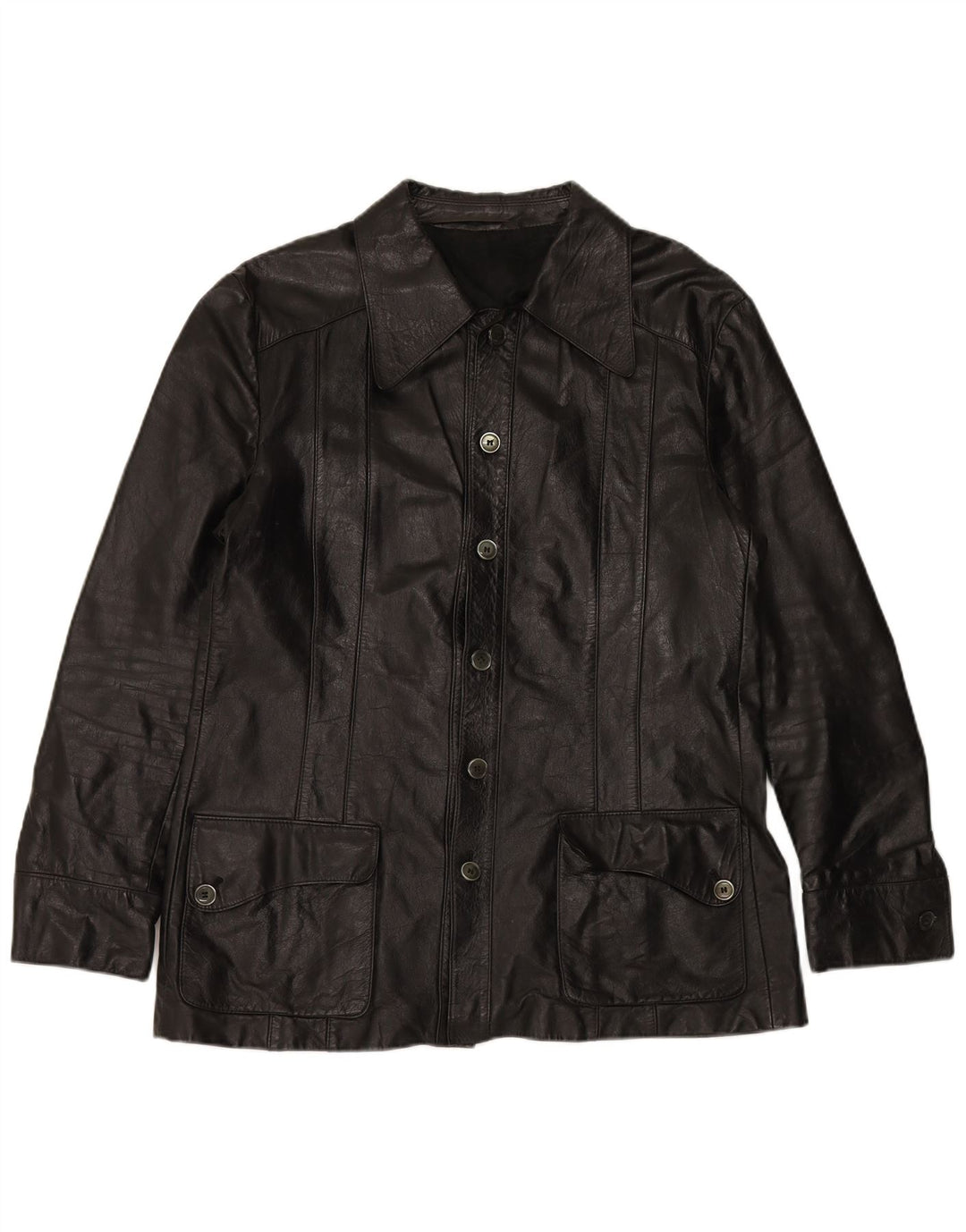 Jaqueta de couro masculina VINTAGE UK 38 média preta