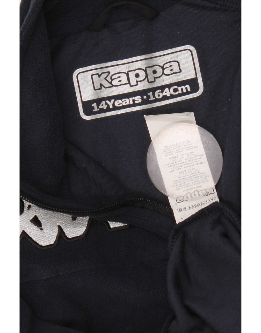 Suéter Kappa Boys Zip Neck Fleece 13-14 Anos Azul Marinho Poliéster