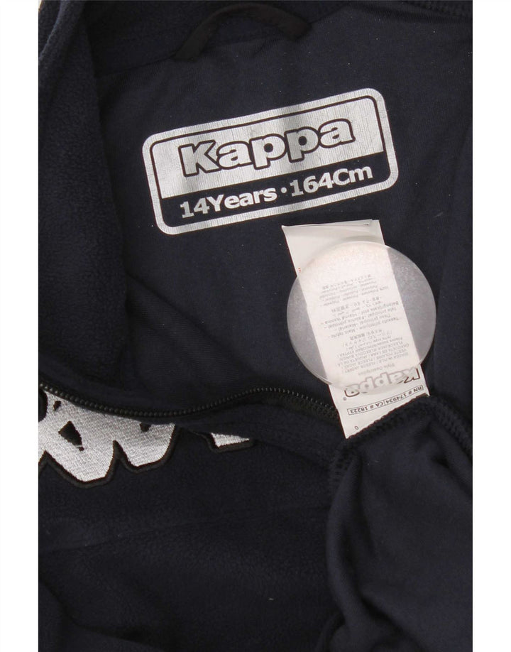 Suéter Kappa Boys Zip Neck Fleece 13-14 Anos Azul Marinho Poliéster