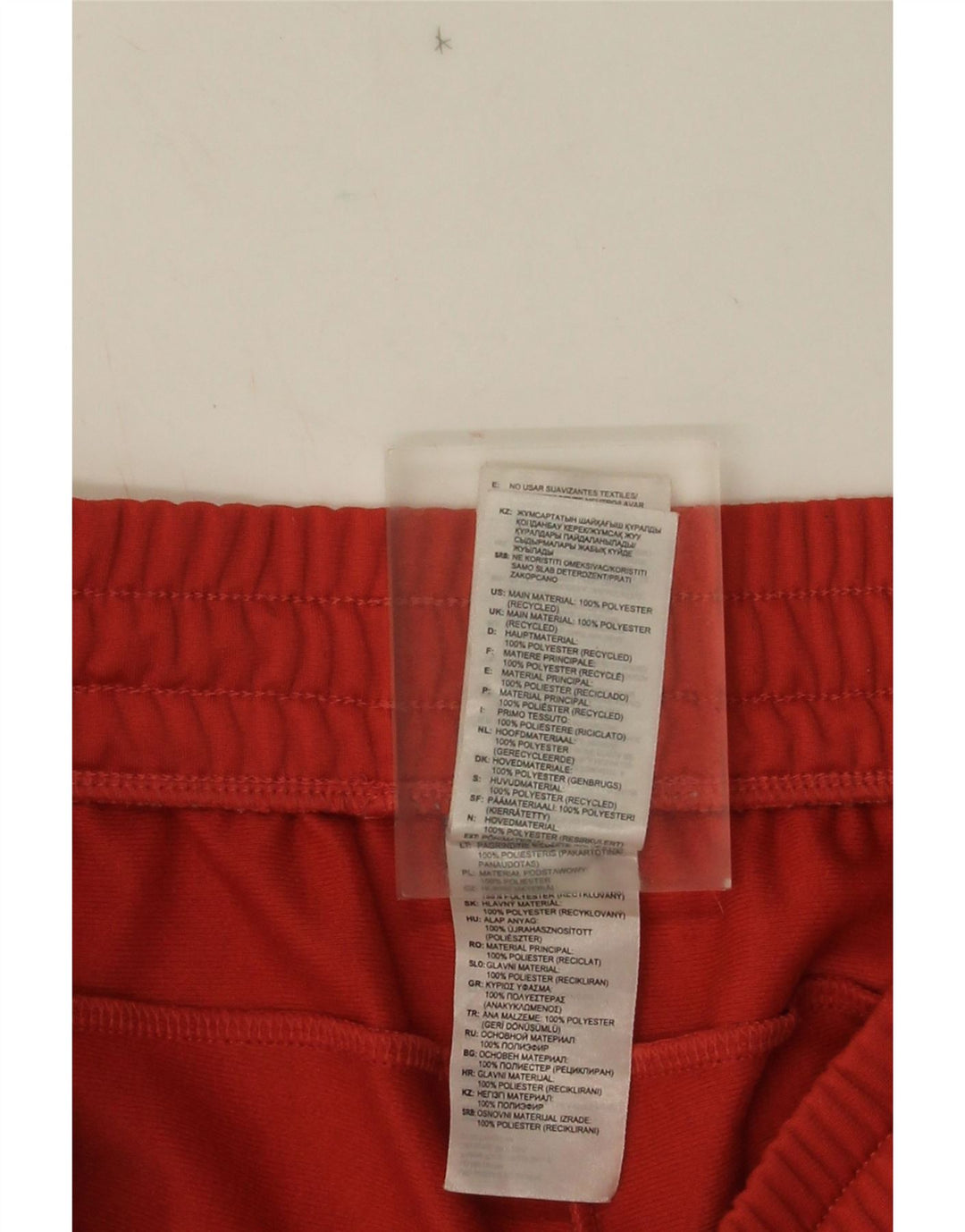 Calça de treino feminina Adidas UK 16/18 grande poliéster vermelho