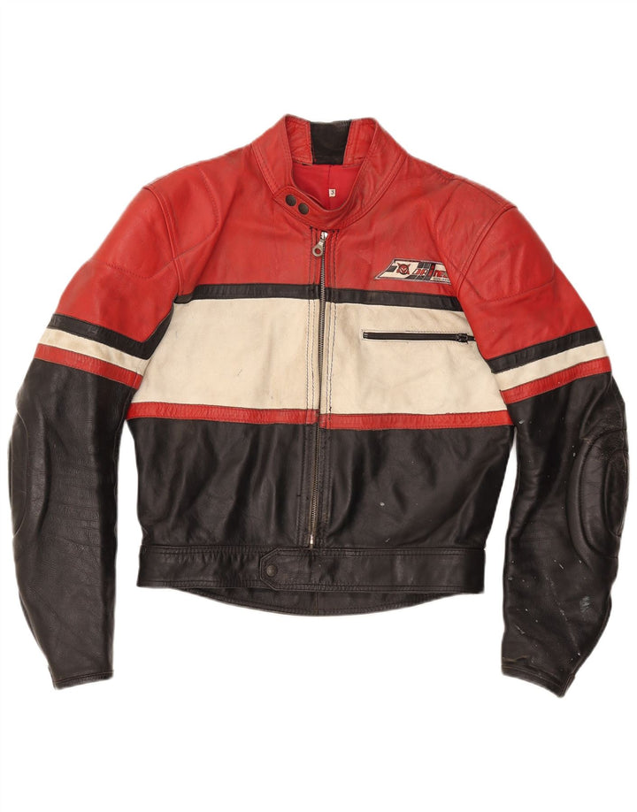 Jaqueta masculina de motociclista DAINESE IT 54 2XL couro colorblock multicolorido