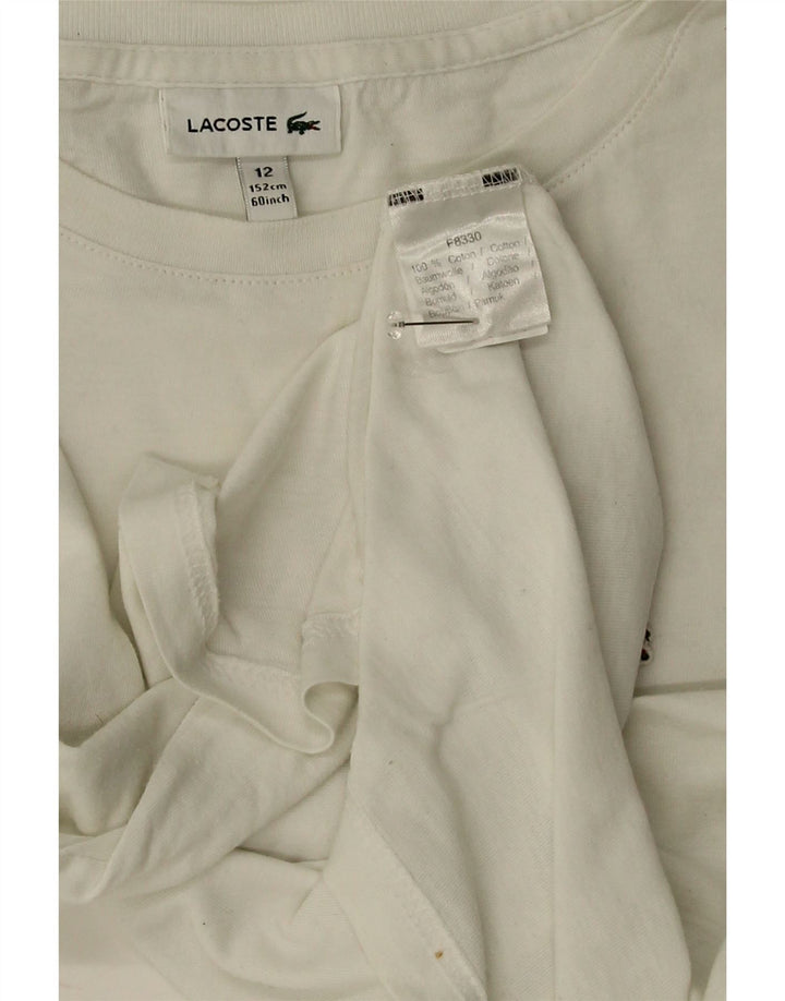 Camiseta Lacoste Menino 11-12 Anos Algodão Branco