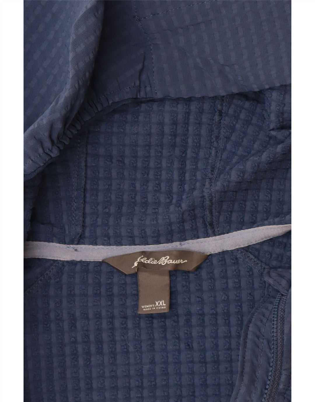 Jaqueta corta-vento feminina Eddie Bauer com capuz UK 20 2XL azul poliéster