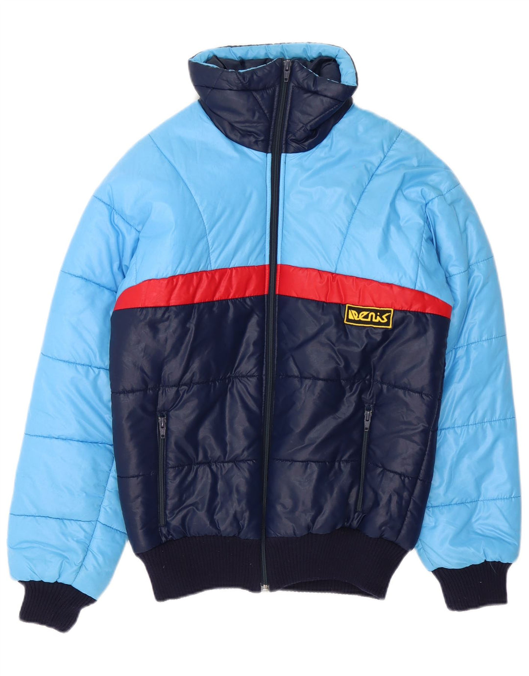 Jaqueta acolchoada masculina VINTAGE IT 46 poliamida colorblock azul pequena