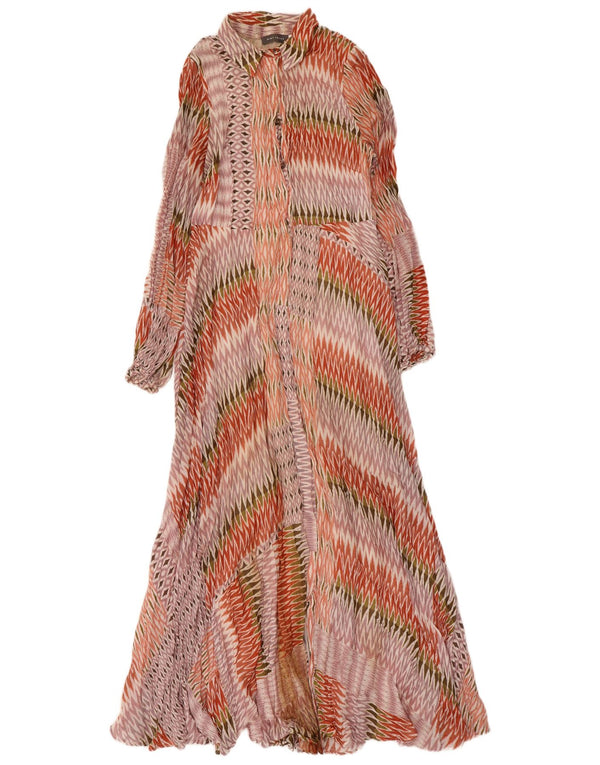 Vestido maxi feminino MINT VELVET manga comprida UK 12 médio multicolorido Ikat