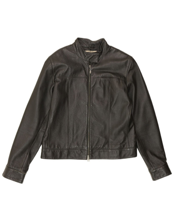 Jaqueta de couro feminina HELLINE UK 14 couro verde médio