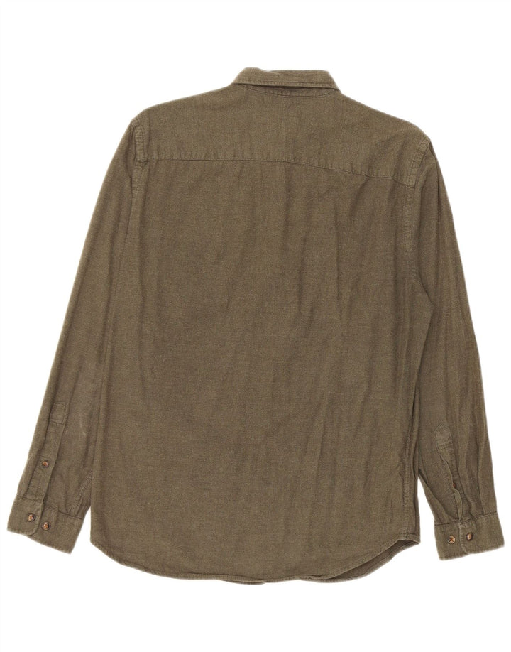 Camisa masculina de flanela Jack & Jones de algodão cáqui médio
