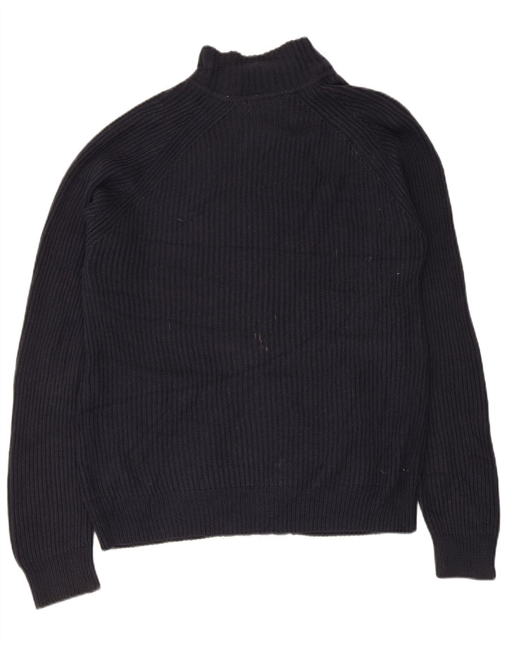 Suéter masculino Calvin Klein com zíper completo e algodão azul marinho médio