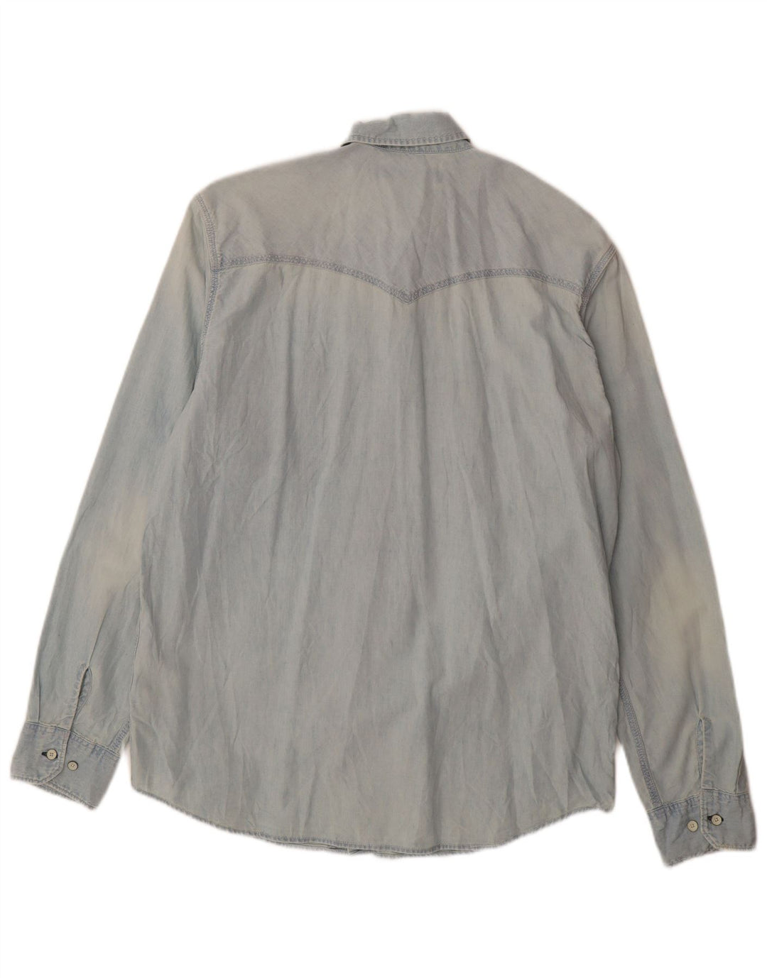 Camisa jeans masculina Levi's Standard Fit grande algodão azul