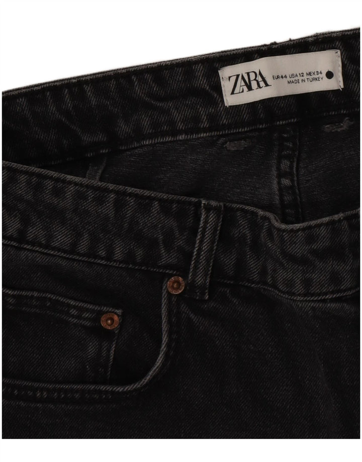 Calça jeans feminina Zara cropped EU 44 XL W34 L26 cinza