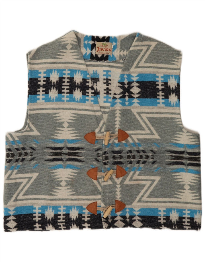 Colete masculino vintage XL cinza Fair Isle