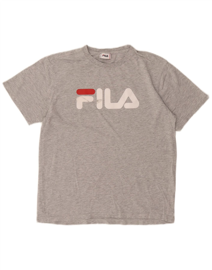 Camiseta masculina Fila Graphic Top cinza médio algodão