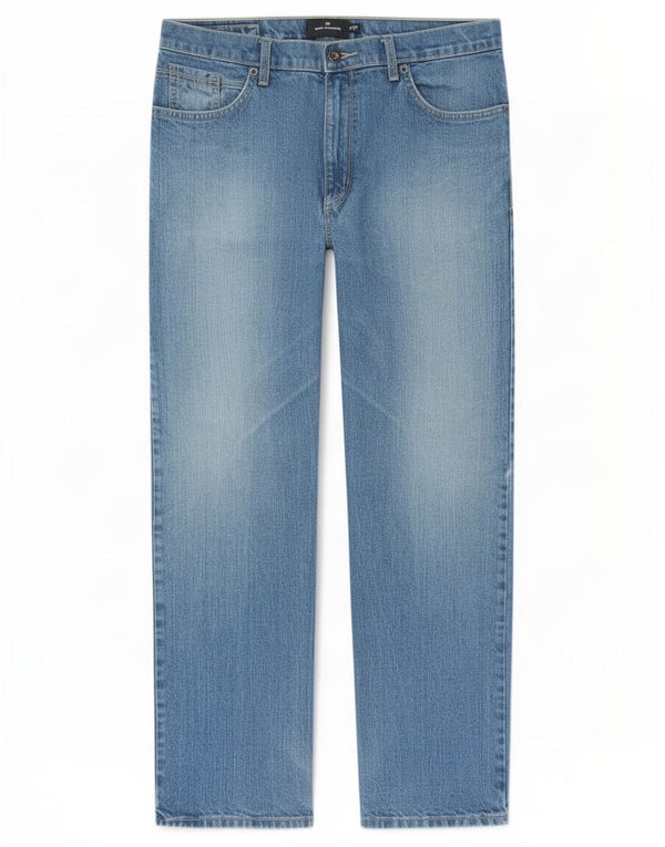 Calça jeans reta masculina Marks & Spencer Blue Harbor W34 L31 algodão