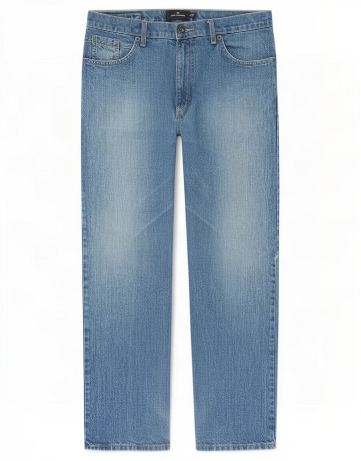 Calça jeans reta masculina Marks & Spencer Blue Harbor W34 L31 algodão