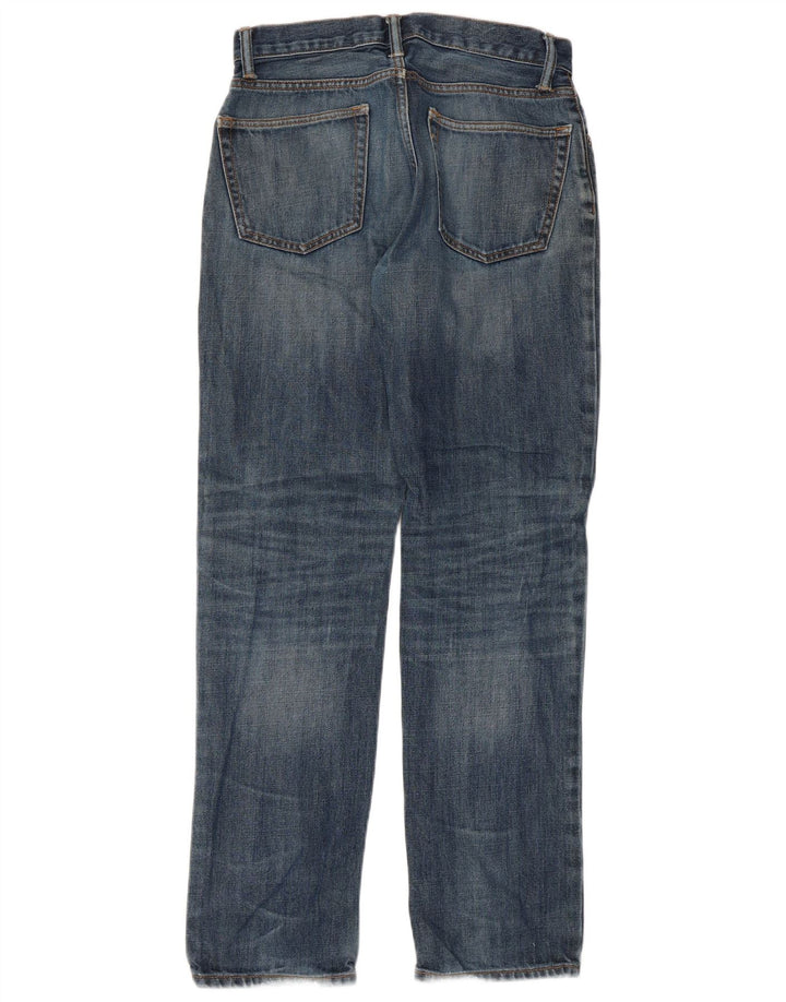 Calça jeans reta feminina Gap desgastada W28 L32 algodão azul