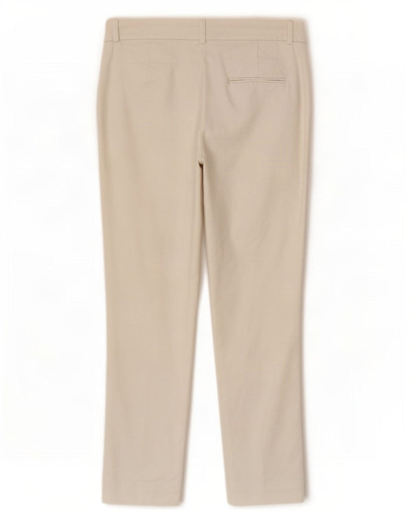 Zara Calça Chino Feminina Reta EU 38 Pequeno W28 L27 Algodão Branco