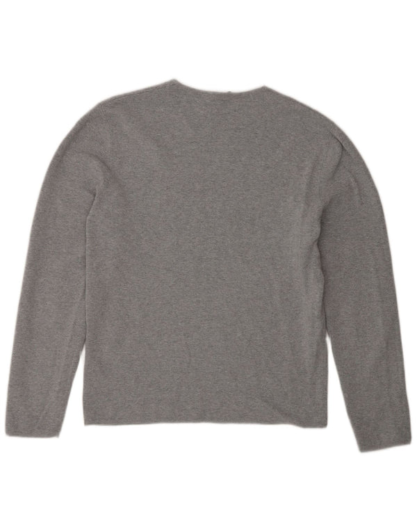 Cos Womens Top Manga Longa UK 14 Algodão Cinza Médio