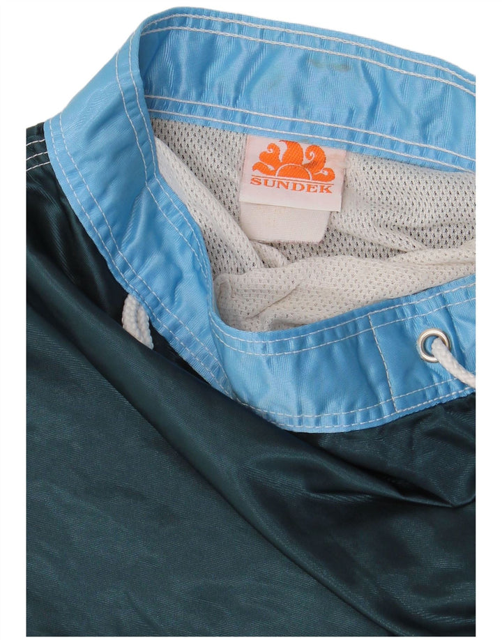 Shorts de natação masculino SUNDEK médio azul marinho listrado de nylon