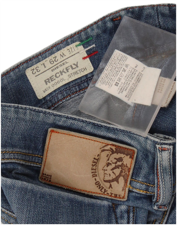 DIESEL Calça jeans feminina Reckfly reta W29 L32 algodão azul